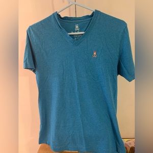 Psycho Bunny Mens V Neck Short Sleeve Size 4 Small signature logo embroidered